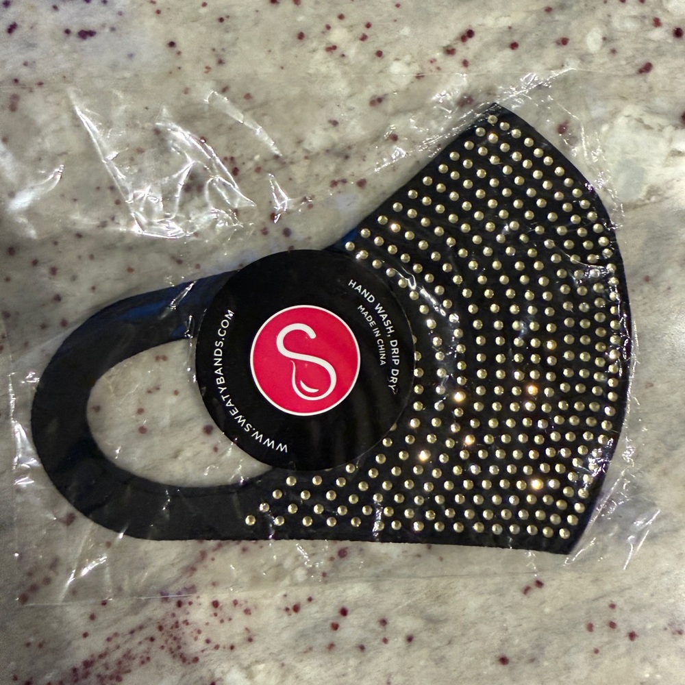 Black and Silver Studded Face Mask